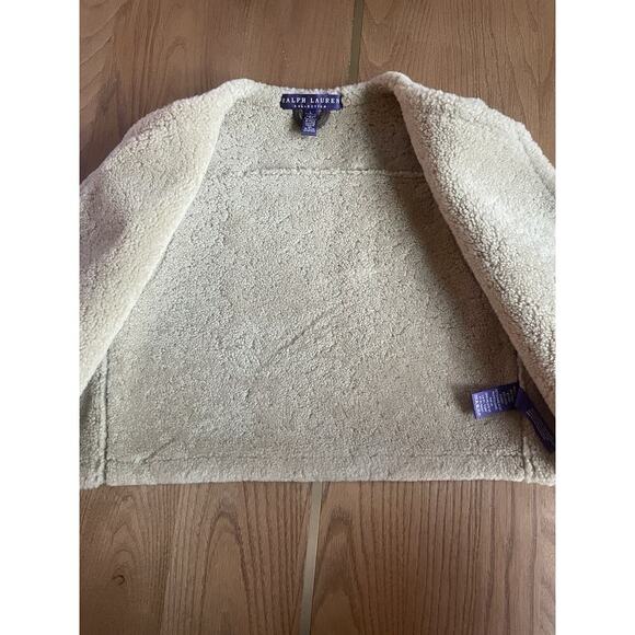 Ralph Lauren Collection Purple Label Cropped Shearling Vest Leather Runway Top - Picture 14 of 16